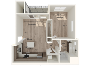 1 Bedroom (Interior) A207 floor plan